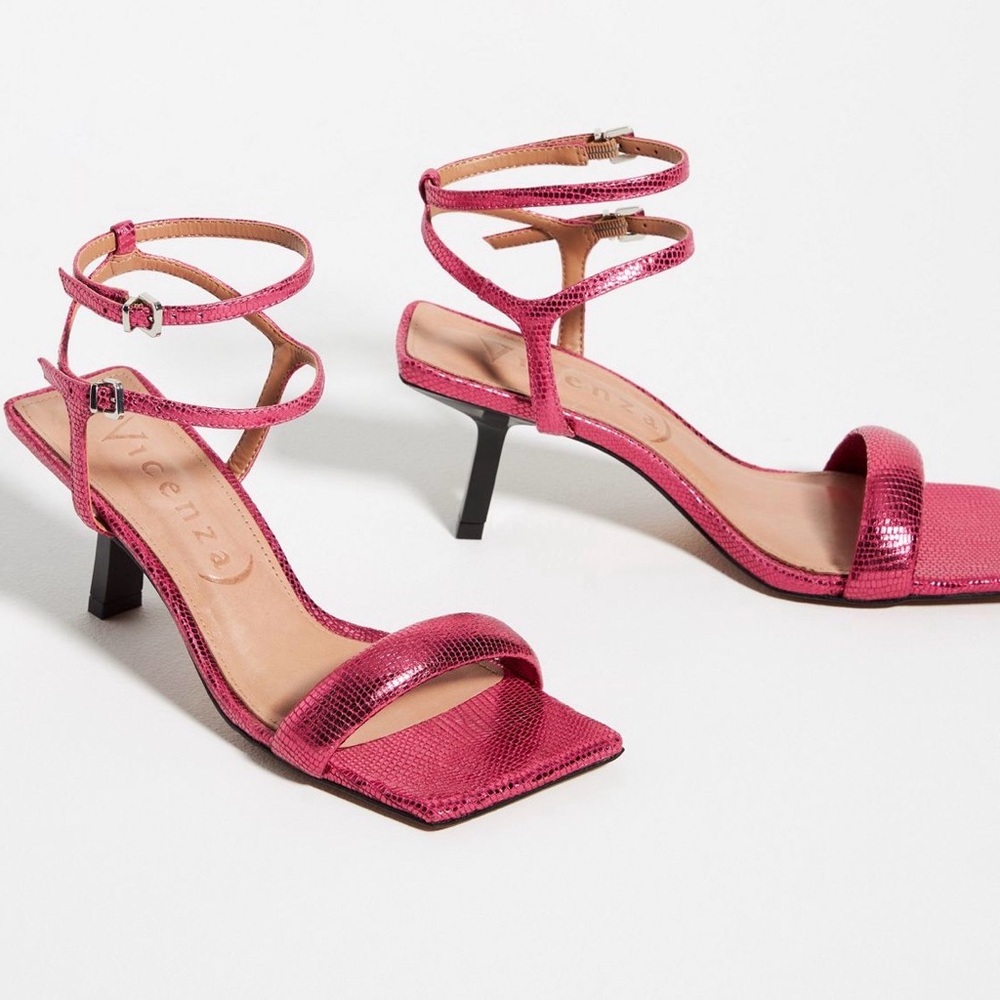 Elegant Pink Strappy Heels